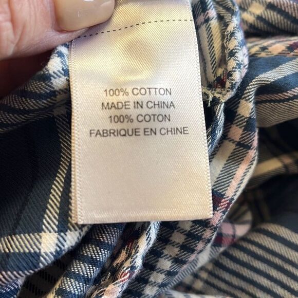 UNTUCKit Sarah Blue White Red Plaid Button Up Tunic Top sz 14 EUC - Picture 7 of 7